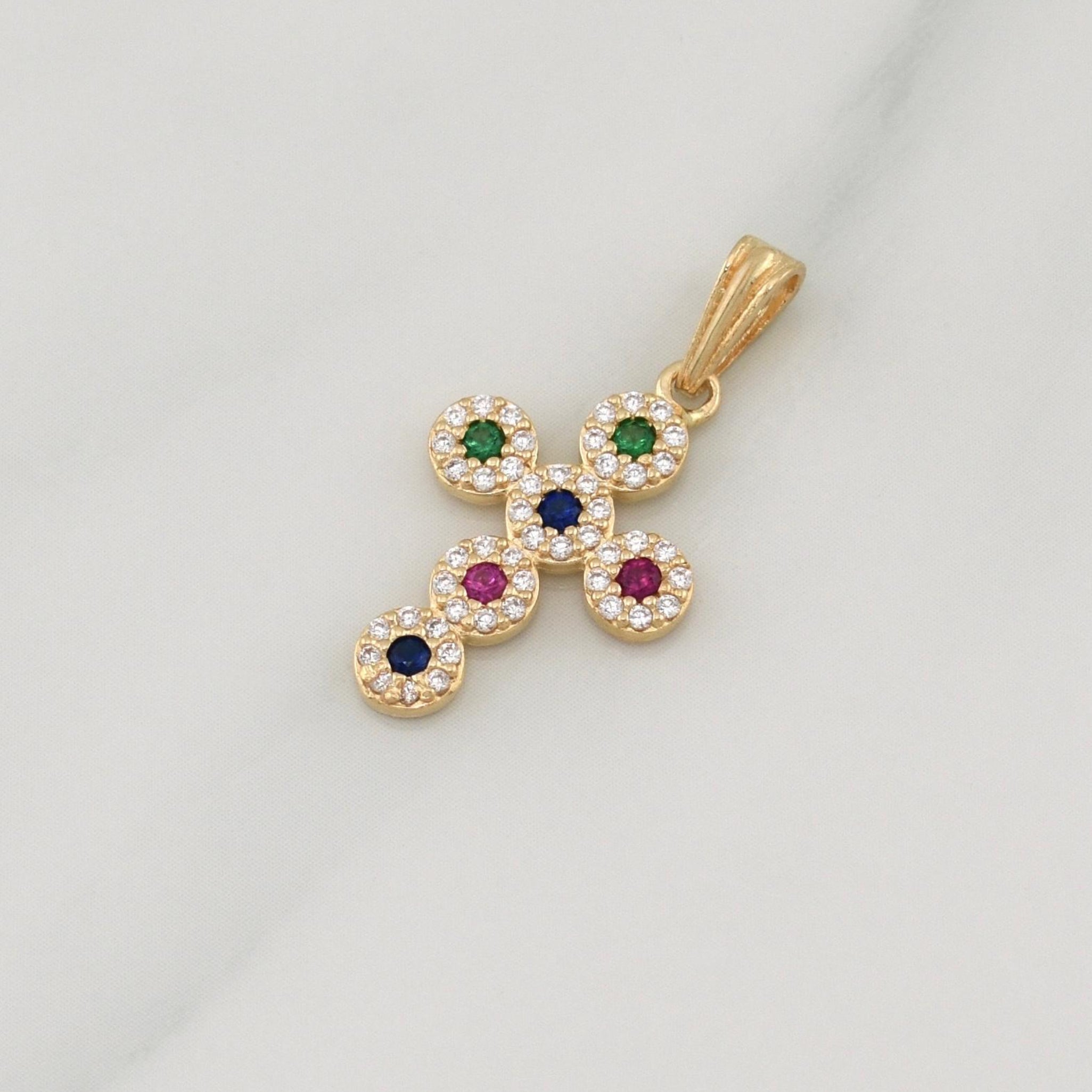 Dije Cruz Tupida 1.5 g / 1 in Oro Amarillo 18K