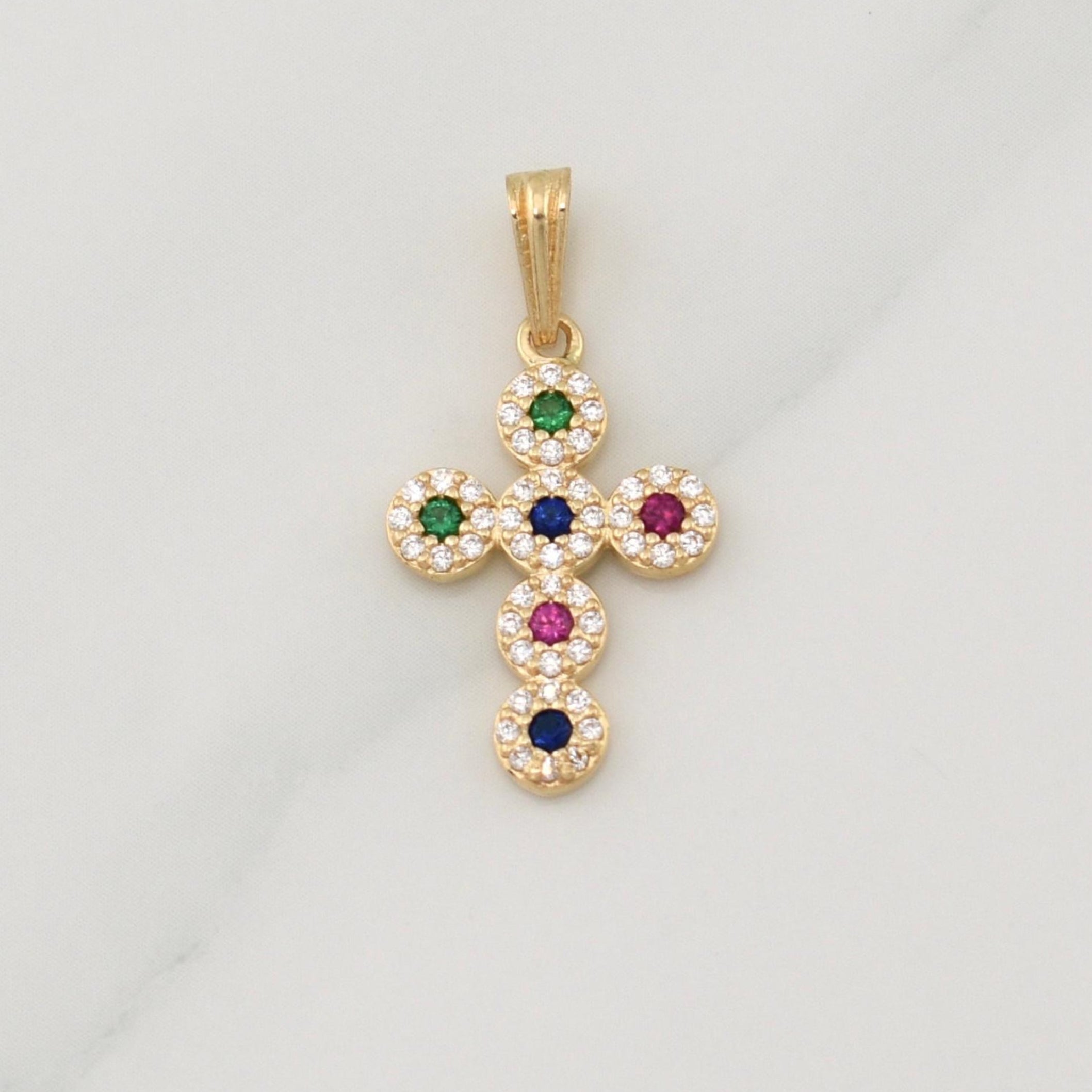 Dije Cruz Tupida 1.5 g / 1 in Oro Amarillo 18K