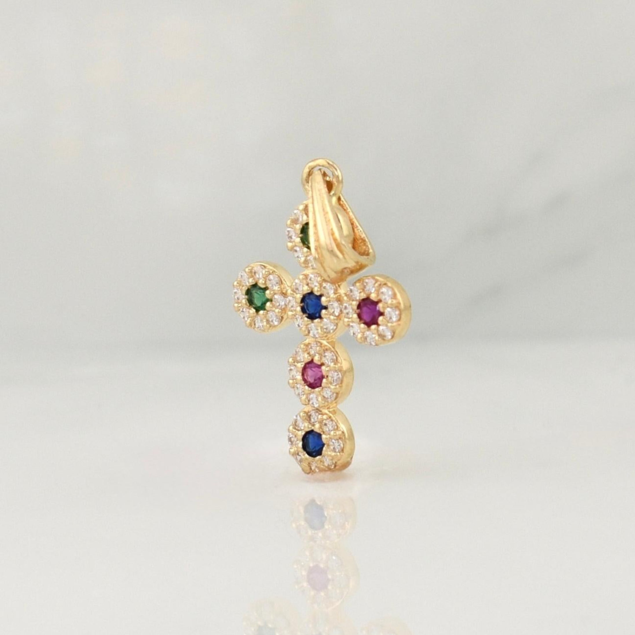 Dije Cruz Tupida 1.5 g / 1 in Oro Amarillo 18K