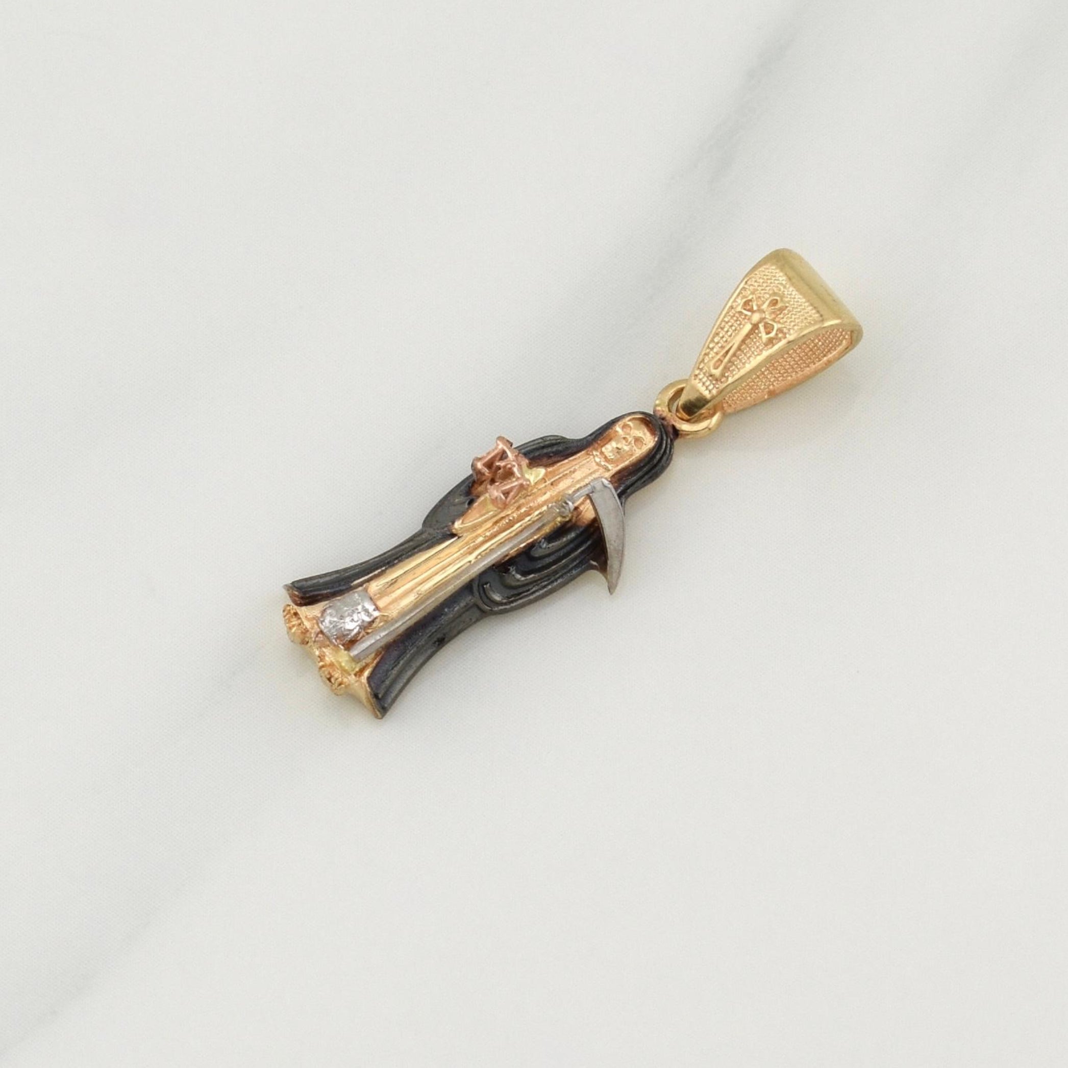 Dije Santa Muerte 2.65 g / 1 1/4 in Tres Oros 18K