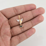 Pendant Archangel Saint Michael 1.8 g / 1 in Two Golds Yellow White 18K