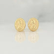 Stud Earrings Virgen De La Guadalupe 0.7 g / in / 8 mm Yellow Gold 18K