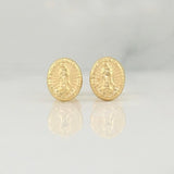 Stud Earrings Virgen De La Guadalupe 0.7 g / in / 8 mm Yellow Gold 18K