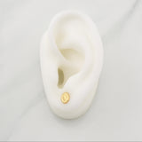Stud Earrings Virgen De La Guadalupe 0.7 g / in / 8 mm Yellow Gold 18K