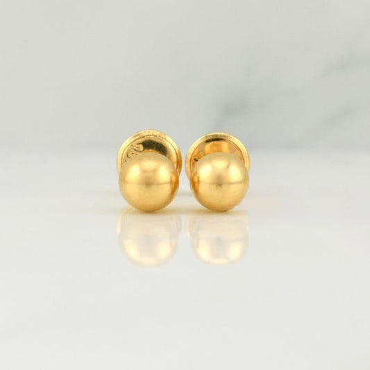 Stud Earrings Bead 0.5 g / in / 5 mm Yellow Gold 18K