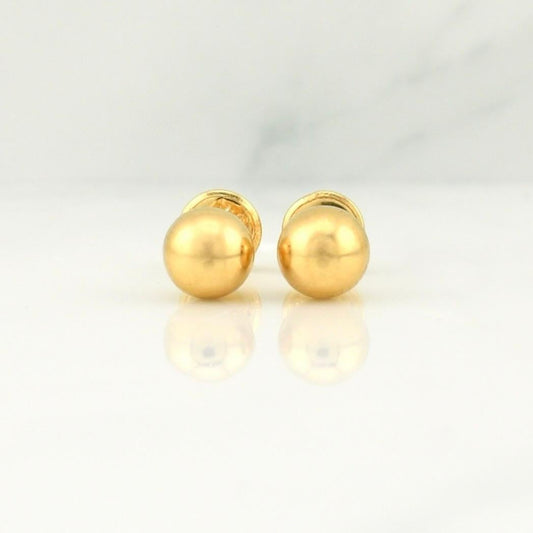 Stud Earrings Bead 0.6 g / in / 6 mm Yellow Gold 18K