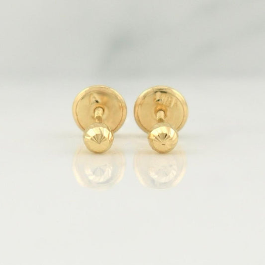 Stud Earrings Bead 0.4 g / in / 3 mm Yellow Gold 18K