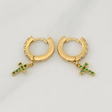 Hoop Earrings Dense Cross 1.7 g / 3/4 in 18K Yellow Gold
