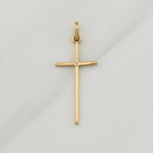 Dije Cruz 0.8 g / 1 1/2 in Oro Amarillo 18K