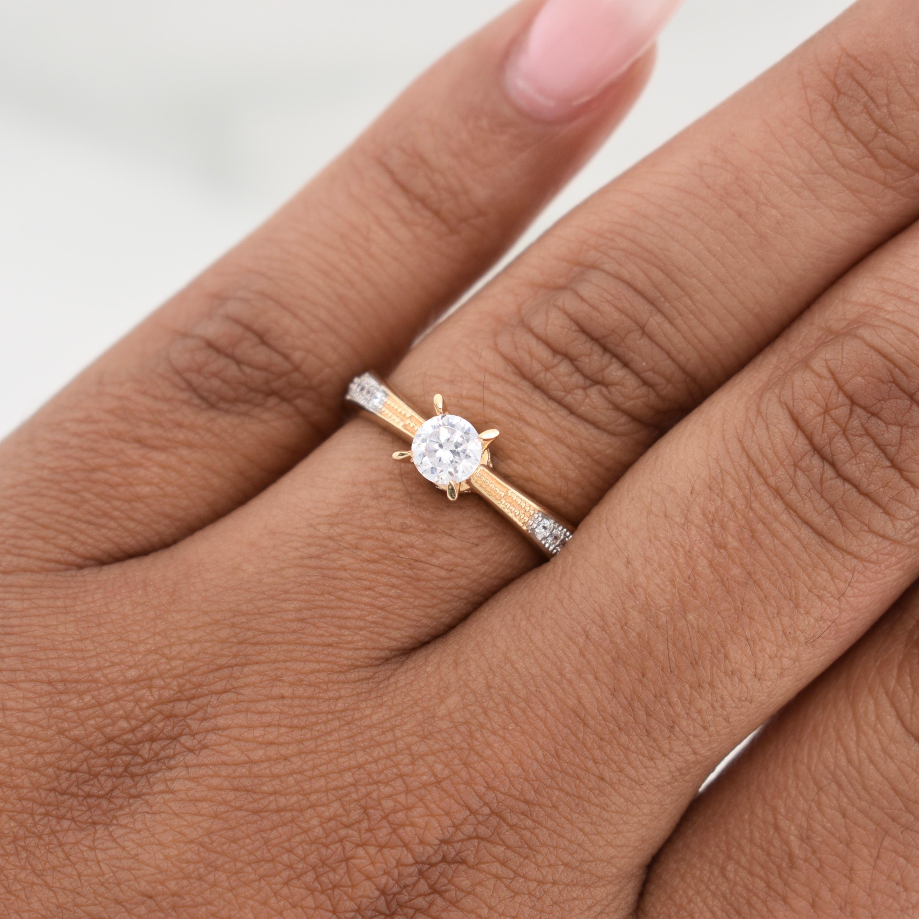 Anillo Solitario 2.9 g / T6,75 Oro Amarillo 18K