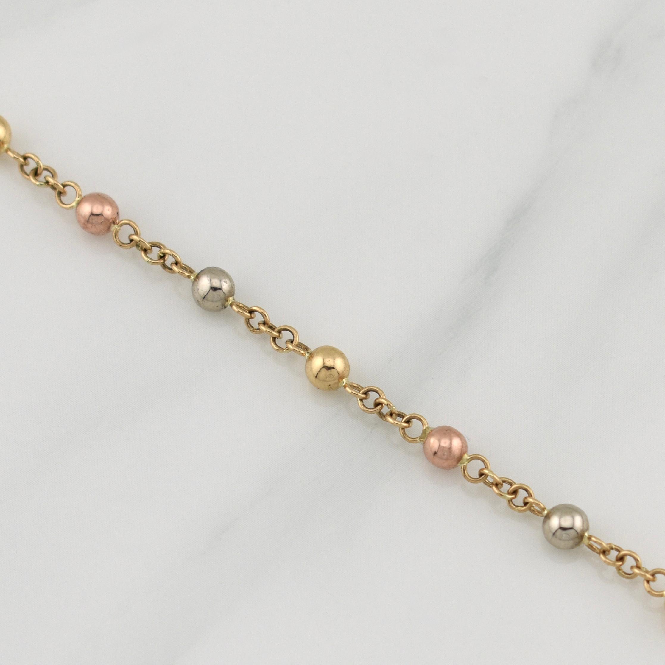 Bracelet Denario Miraculous Virgin 3.6 g / 7 in / 4 - 5 mm Three Golds 18K