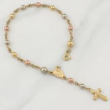 Bracelet Denario Miraculous Virgin 3.65 g / 7 in / 4 - 5 mm Three Golds 18K