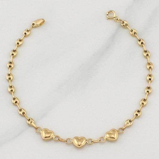Bracelet Gc Heart 2.25 g / 7 in / 5.8 mm Yellow Gold 18K
