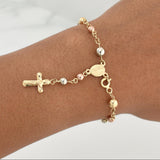 Bracelet Denario Miraculous Virgin 3.65 g / 7 in / 4 - 5 mm Three Golds 18K