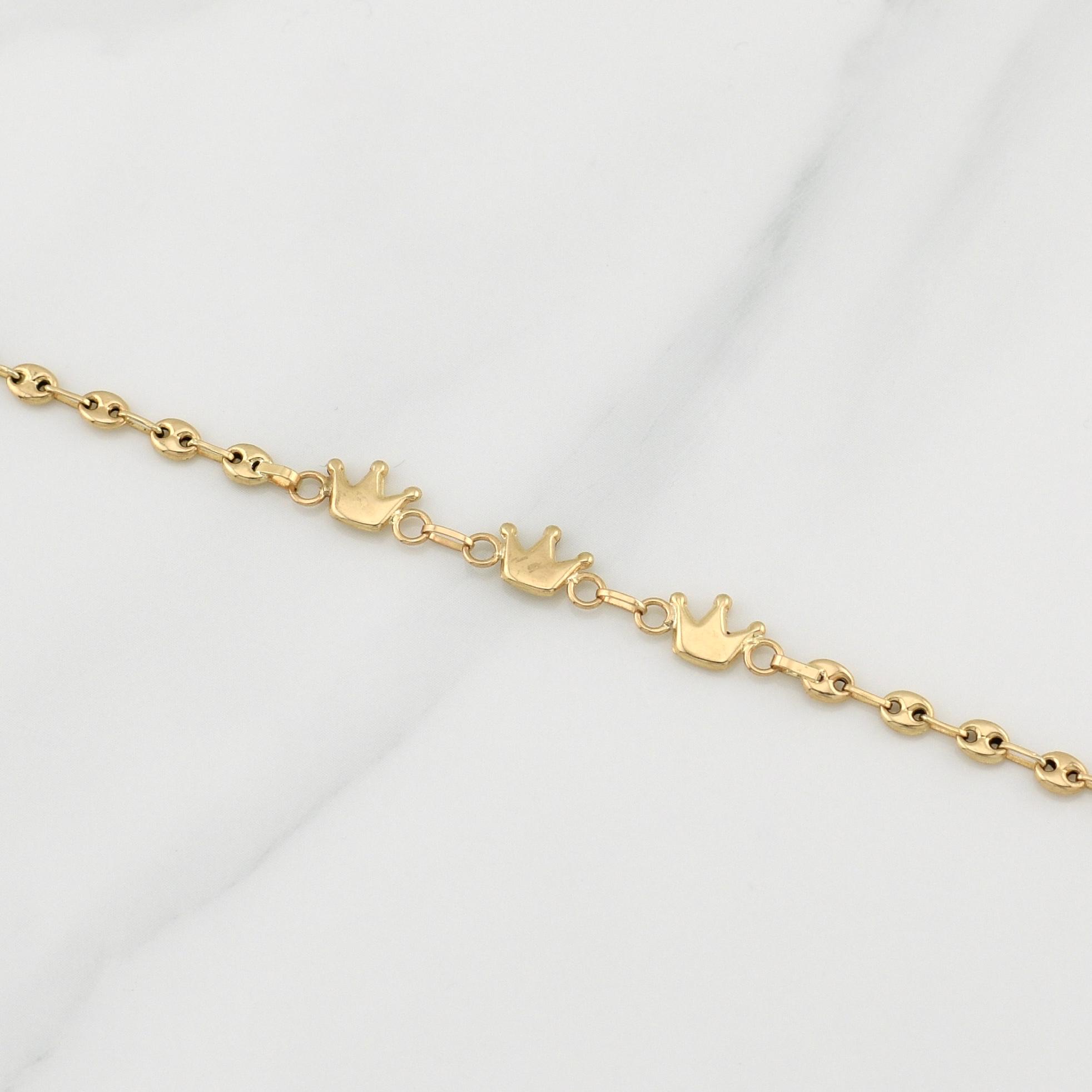 Bracelet Gc Corona 2.2 g / 7 in / 6 mm Yellow Gold 18K