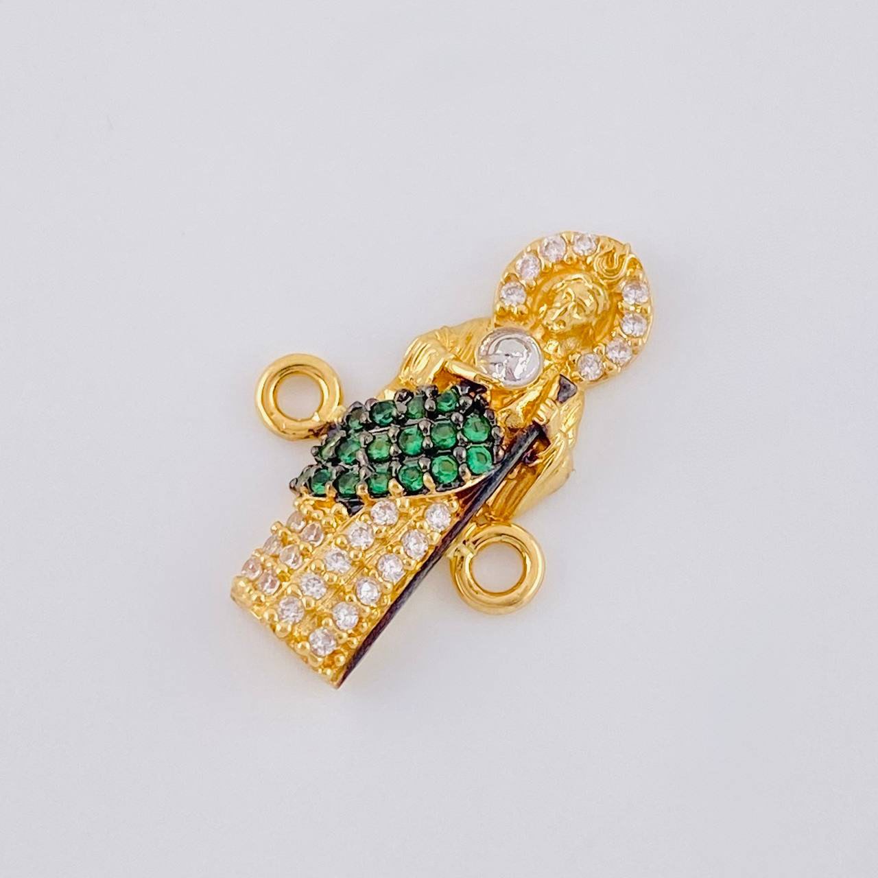 Herraje San Judas 1.65 g / 1/2 in Dos Oros Amarillo Blanco 18K