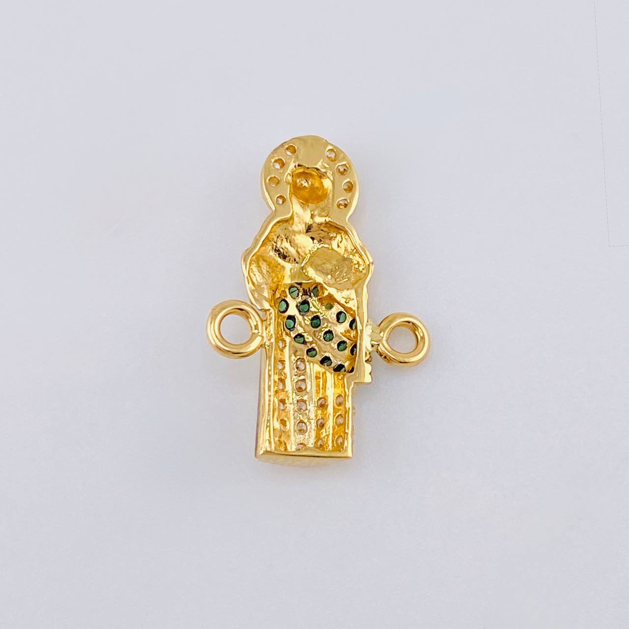 Herraje San Judas 1.65 g / 1/2 in Dos Oros Amarillo Blanco 18K