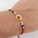 Pulsera Tejida Tricolor Escudo Seleccion Oro Amarillo 18K