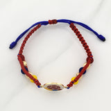 Pulsera Tejida Tricolor Escudo Seleccion Oro Amarillo 18K