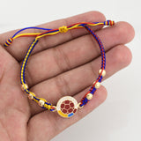 Tricolor Woven Bracelet with National Team Emblem in 18K Yellow Gold