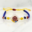 Pulsera Tejida Tricolor Escudo Seleccion Oro Amarillo 18K