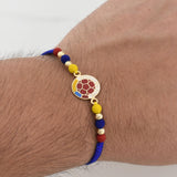 Pulsera Tejida Tricolor Escudo Seleccion Oro Amarillo 18K