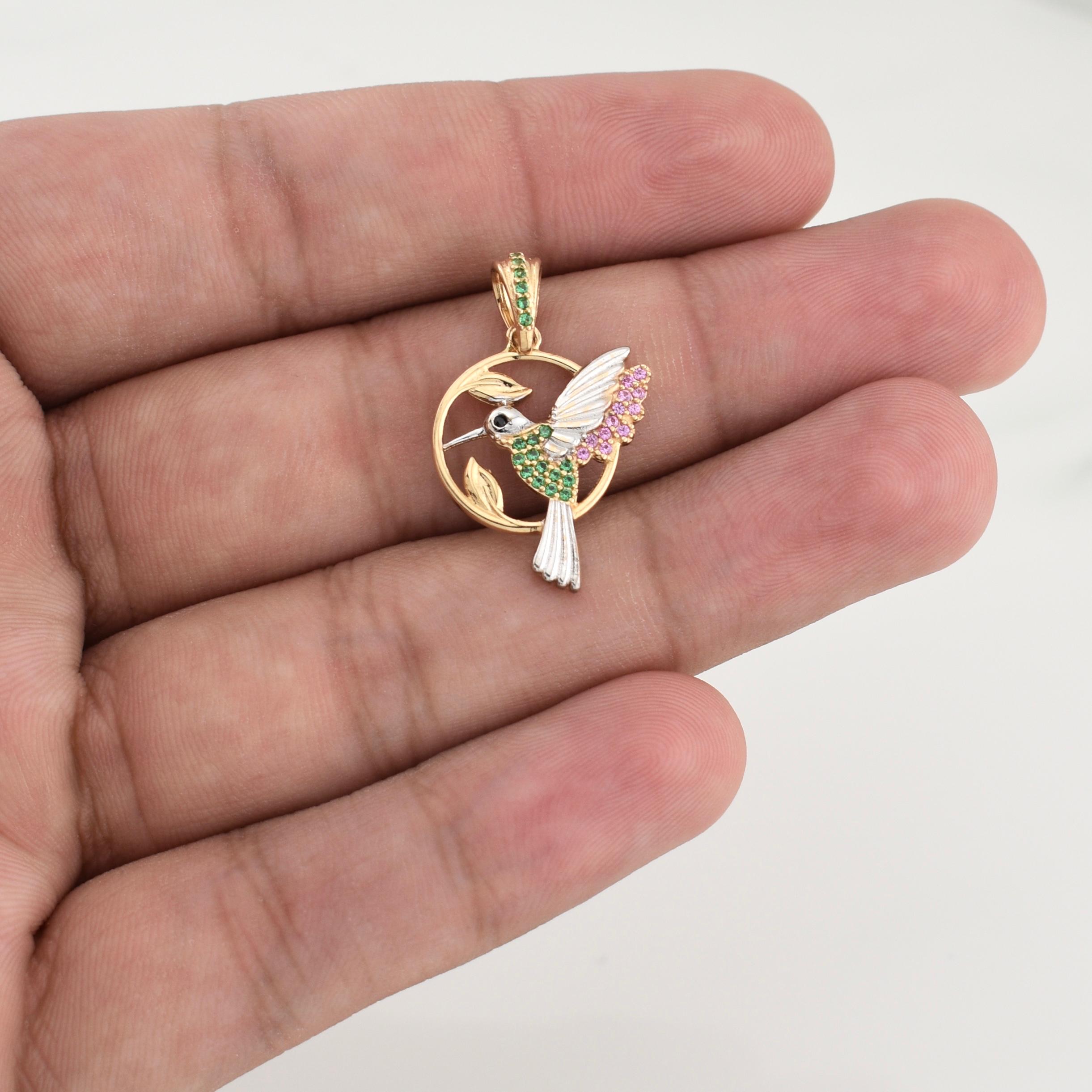 Dije Colibri 2.4 g / 1 in Dos Oros Amarillo Blanco 18K