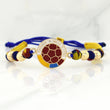 Tricolor Woven Bracelet with National Team Emblem in 18K Yellow Gold