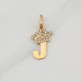 Dije Letra J Corona 0.75 g / 3/4 in Oro Amarillo 18K
