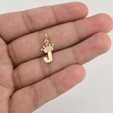 Dije Letra J Corona 0.75 g / 3/4 in Oro Amarillo 18K