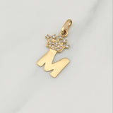 Dije Letra M Corona 0.95 g / 3/4 in Oro Amarillo 18K