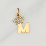 Pendant Letter M Crown 0.8 g / 3/4 in Yellow Gold 18K