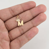 Dije Letra M Corona 0.9 g / 3/4 in Oro Amarillo 18K