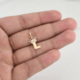 Dije Letra L Corona 0.75 g / 3/4 in Oro Amarillo 18K