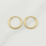 Hoop Earrings Smooth 0.45 g / 1/2 in 18K Yellow Gold