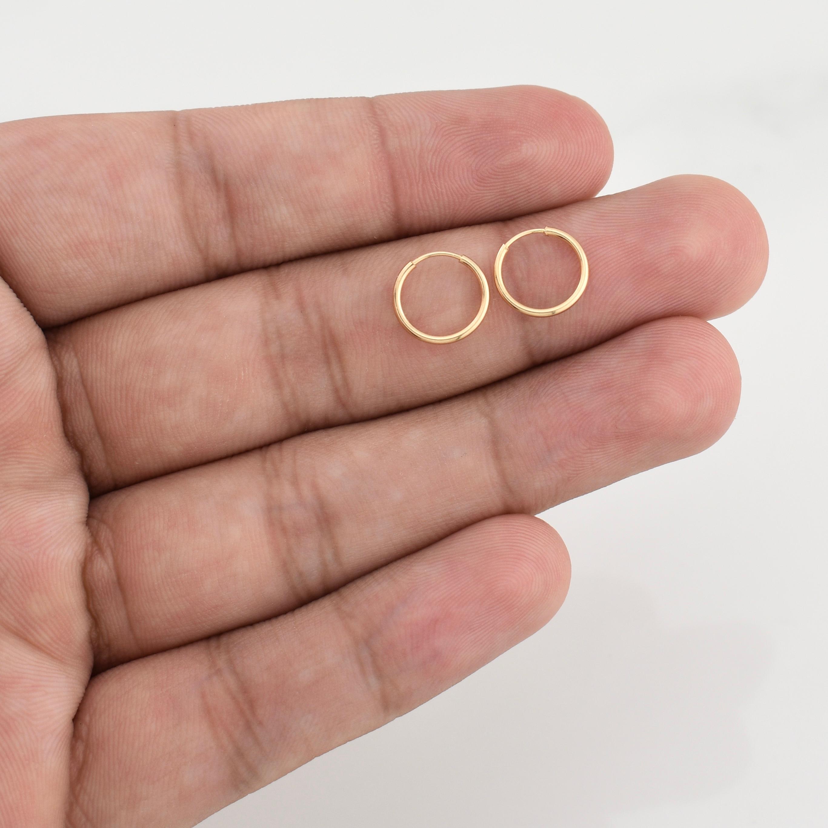 Hoop Earrings Smooth 0.45 g / 1/2 in 18K Yellow Gold