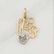 Dije Mamá Con Bebé 1.5 g / 1 in Dos Oros Amarillo Blanco 18K