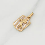 Dije Placa Caballo 2.4 g / 3/4 in Oro Amarillo 18K
