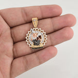 Pendant Archangel Saint Michael 7.1 g / 1 1/2 in Three Golds 18K