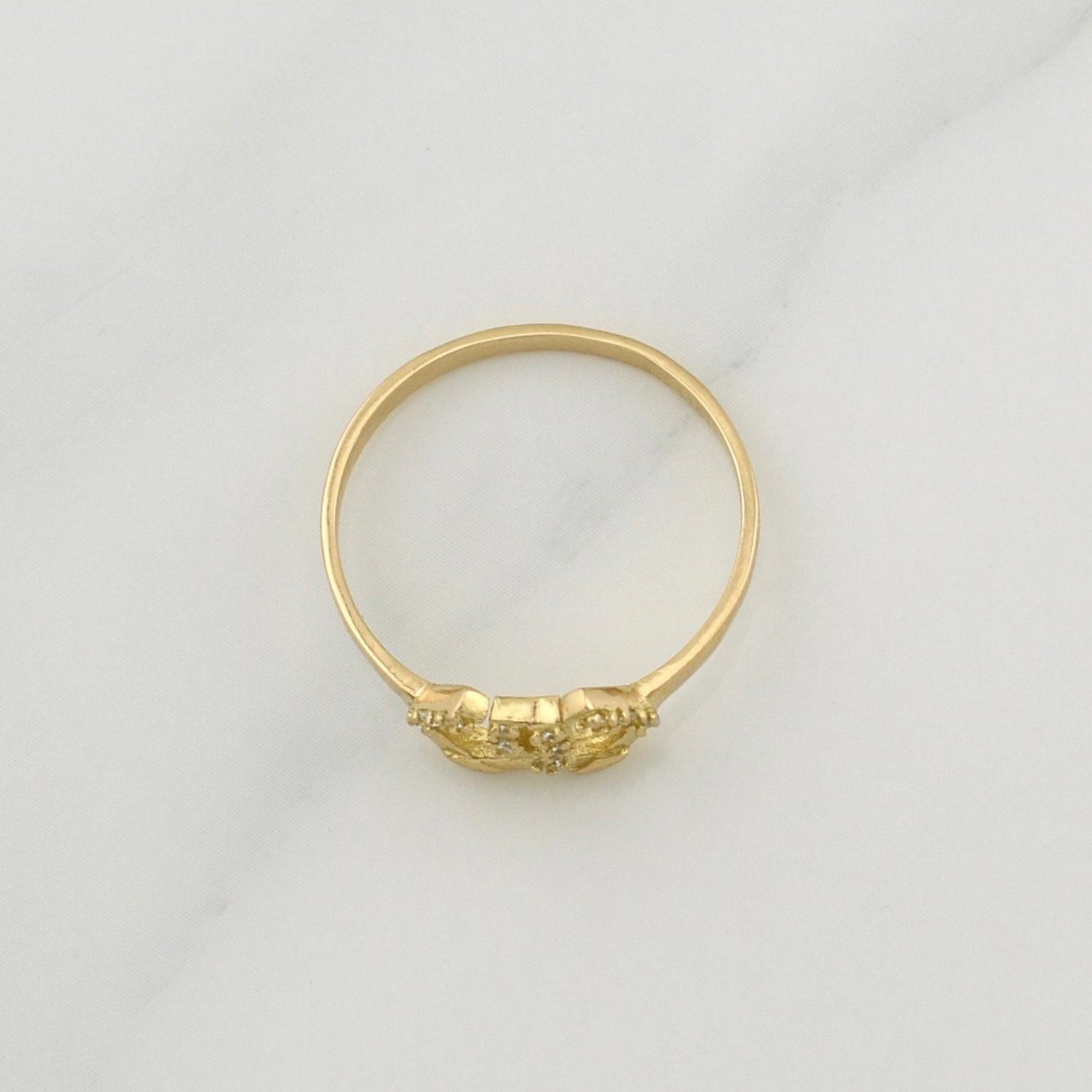 Anillo Doble Herradura 1.6 g / T7 Oro Amarillo 18K