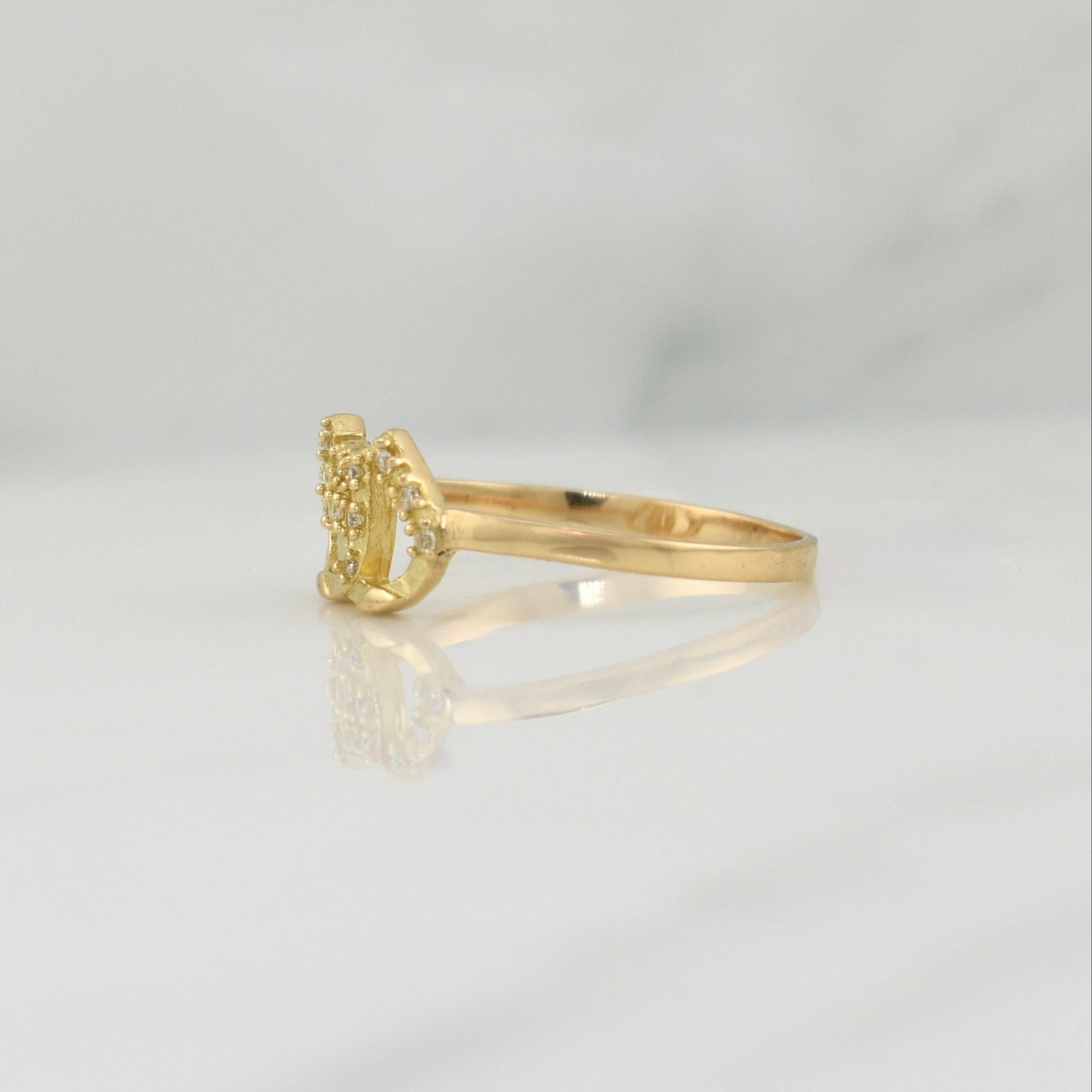 Anillo Doble Herradura 1.6 g / T7 Oro Amarillo 18K