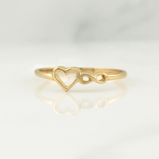 Anillo Corazon Infinito 1.25 g / T7,25 Oro Amarillo 18K