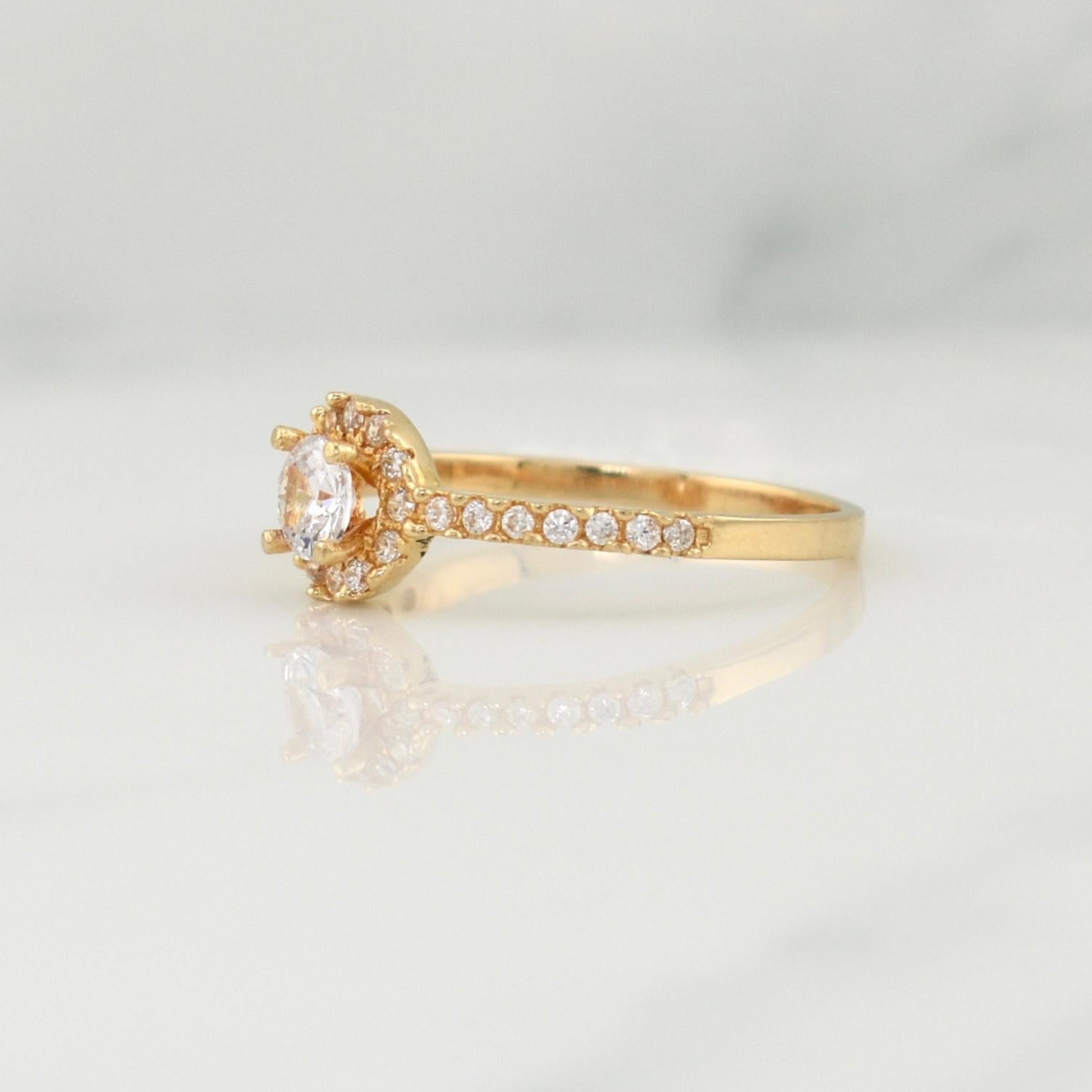 Anillo Halo Churumbela 2.3 g / T7,5 Oro Amarillo 18K