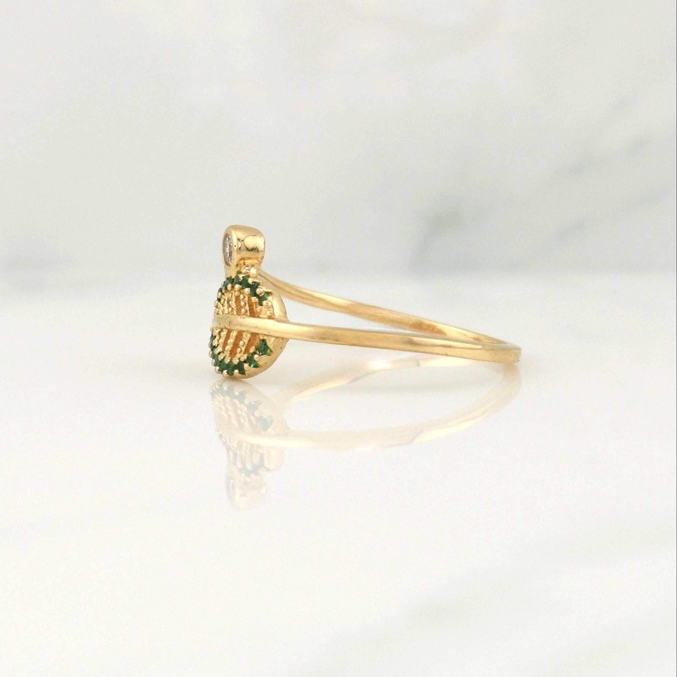 Anillo Hoja 2.55 g / T7,5 Oro Amarillo 18K