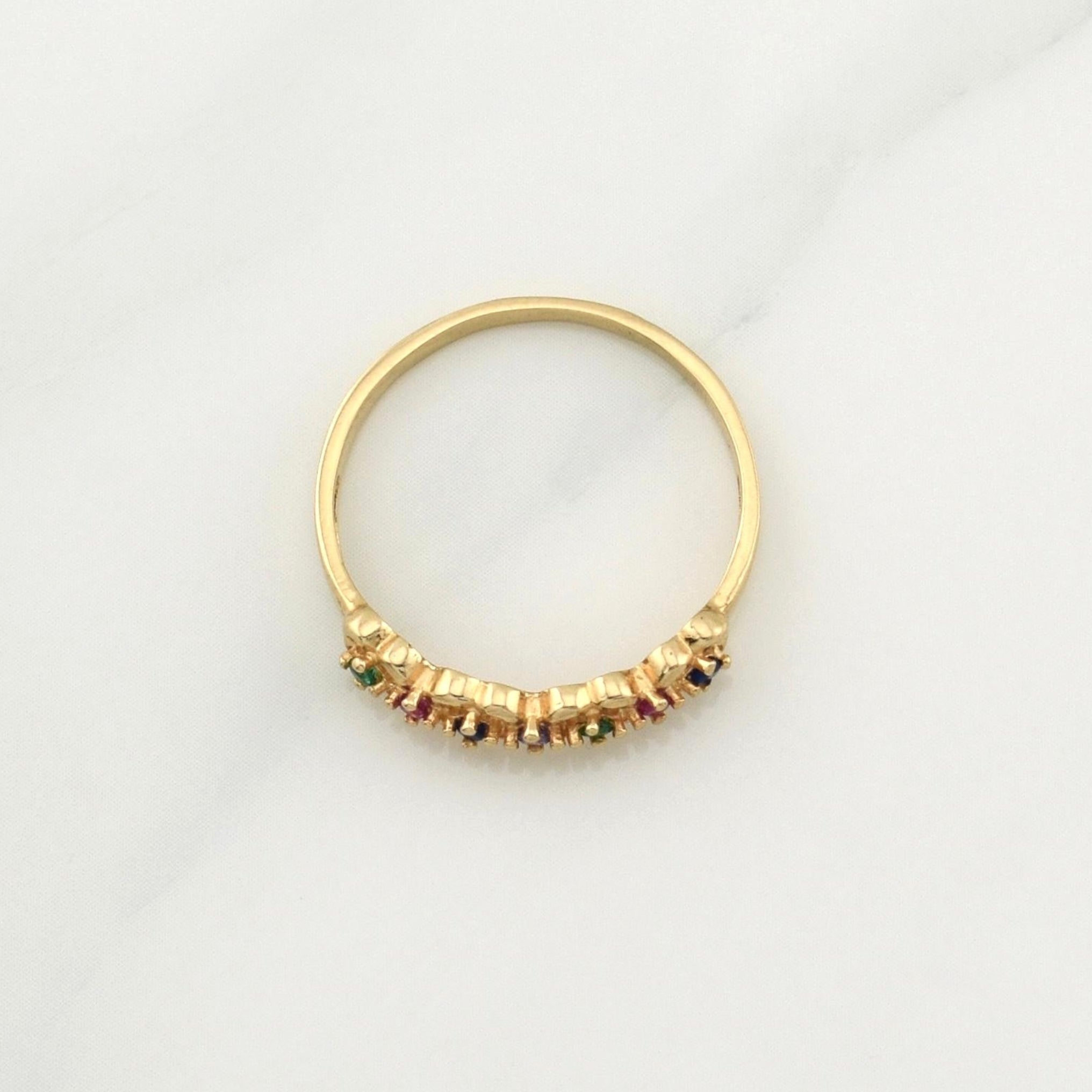 Anillo Churumbela Flores 1.95 g / T7,25 Oro Amarillo 18K