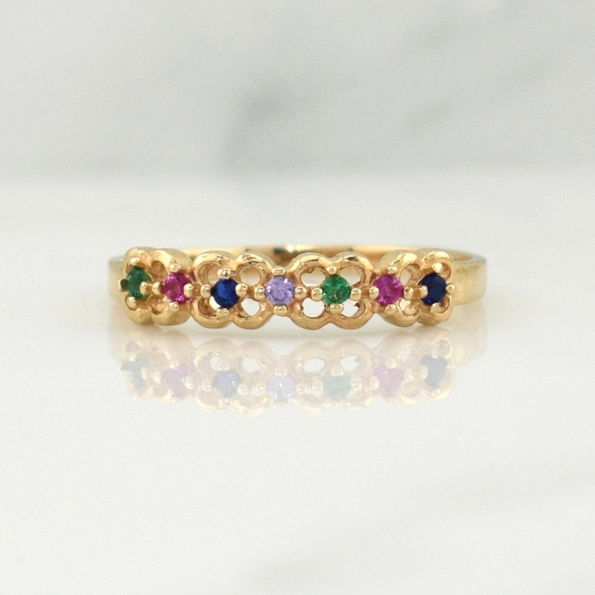 Anillo Churumbela Flores 1.95 g / T7,25 Oro Amarillo 18K