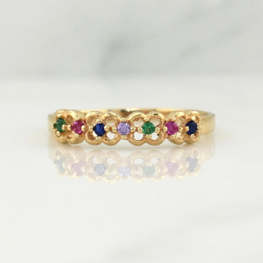 Anillo Churumbela Flores 1.95 g / T7,25 Oro Amarillo 18K