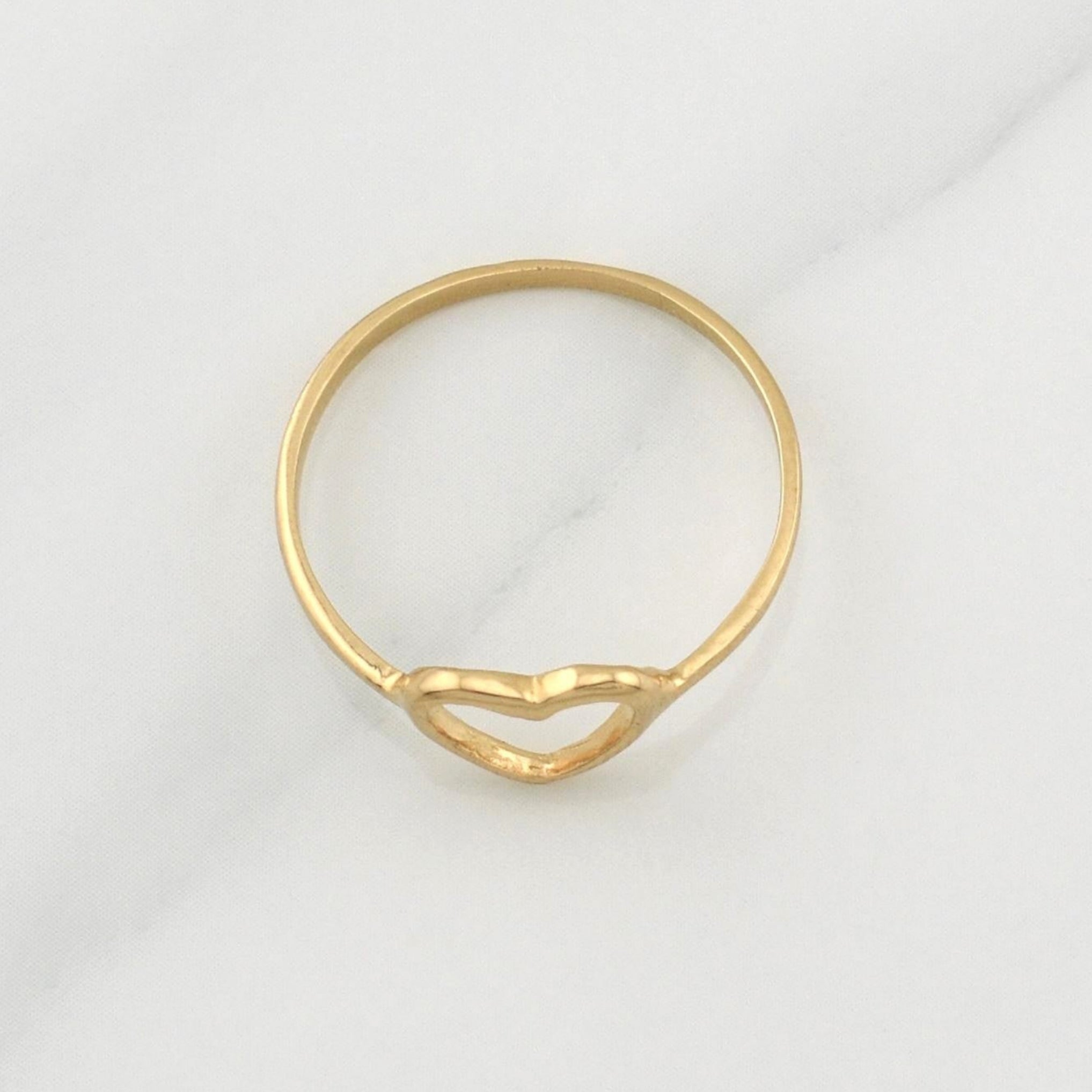 Anillo Silueta Corazon 1.3 g / T7,75 Oro Amarillo 18K