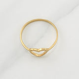 Anillo Silueta Corazon 1.3 g / T7,75 Oro Amarillo 18K