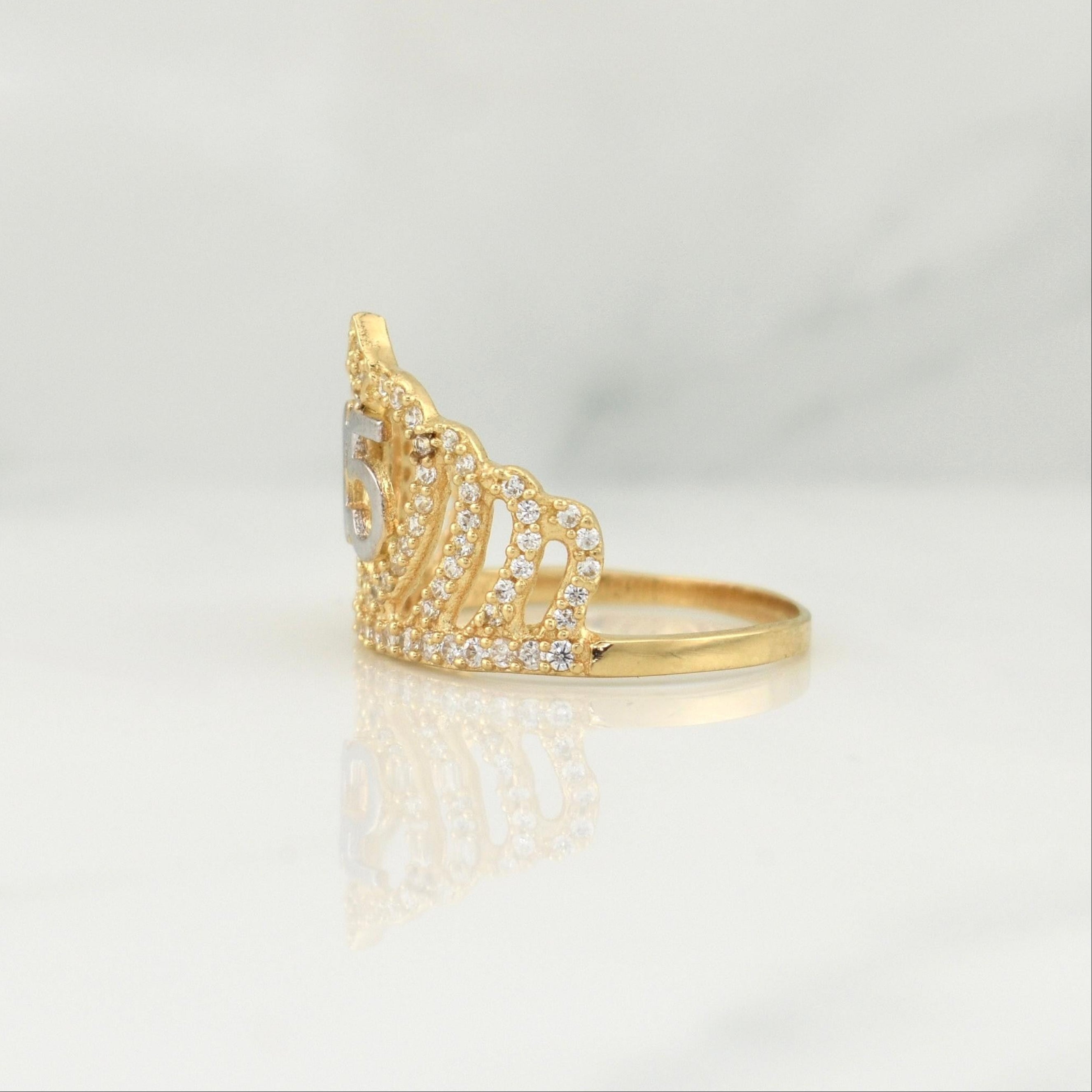 Anillo Quinces 3.2 g / T7,25 Dos Oros Amarillo Blanco 18K